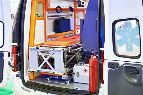 Ambulance car interior stock image. Image of view, rear - 237400707