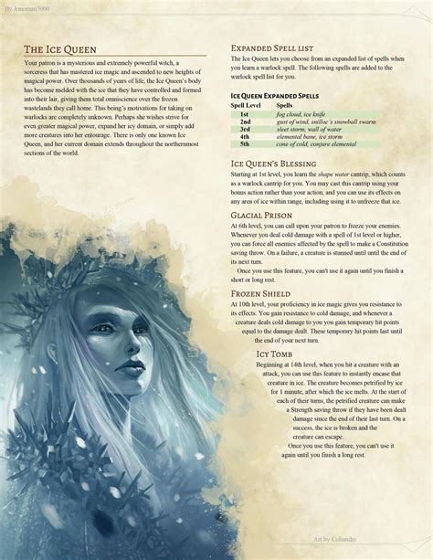 Warlock Subclass: The Ice Queen | Warlock dnd, D&d dungeons and dragons ...