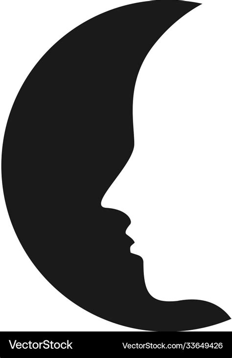 Moon face template design Royalty Free Vector Image