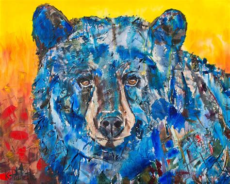 Bear Painting Wildlife Art colorful animal original | Kent Paulette