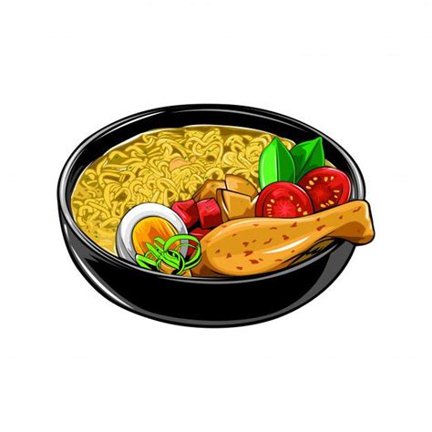 Premium Vector | Noodles with chicken in a bowl | Indomie, Indonesian ...