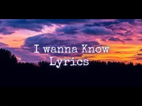 I Wanna Know - LYRICS - Joe *Acoustic Cover* - YouTube