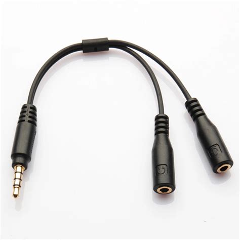 3.5mm Stereo Audio Univesal (Male to 2 Female) Headphone Mic Y Splitter ...