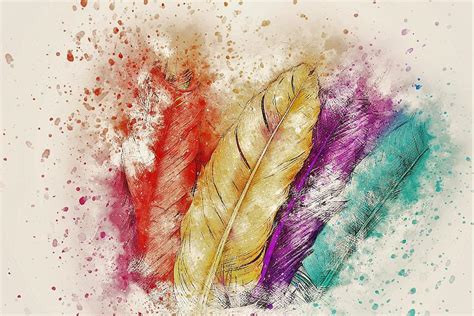 Colorful Feather Drawing