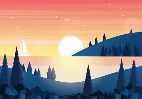 Vector Beautiful Landscape Illustration 225472 Vector Art at Vecteezy