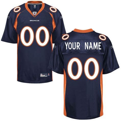 Reebok NFL Equipment Denver Broncos Custom Replica Jersey - Navy Blue