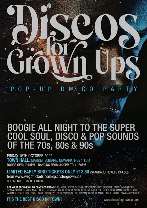 Discos for Grown ups pop-up 70s 80s and 90s disco Kings Hall Stoke ...