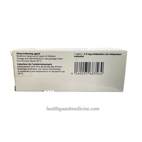 Dormicum 7.5mg X 10 TABLETS (Midazolam) - Health Guard Medicine