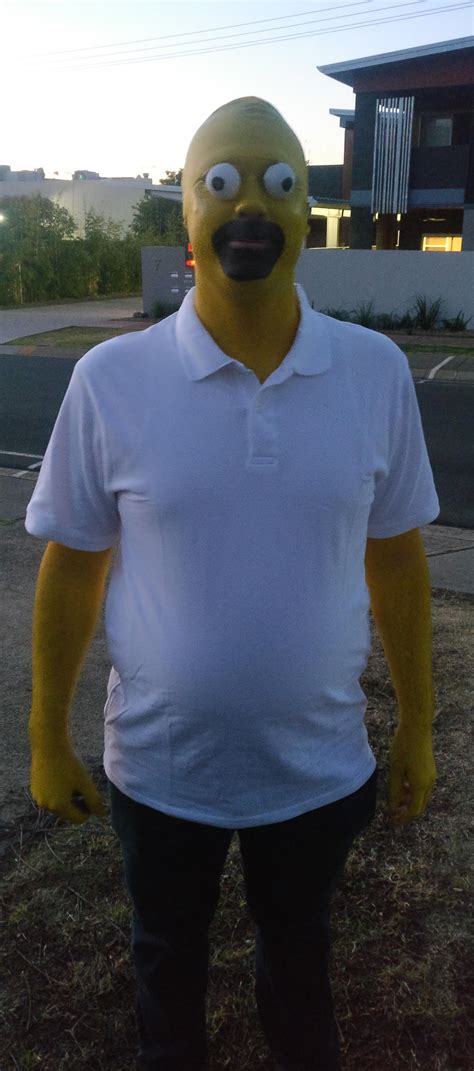 A friend of mine won a Simpsons costume contest with this Homer costume ...