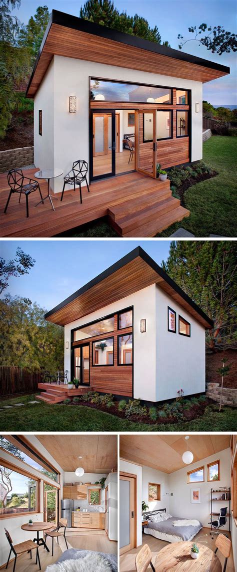 This small guest house was prefabricated before being put together in ...