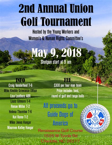 Union Golf Tournament (with new prizes) Reminder!! - Victory Lodge 1725