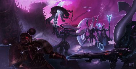 Eldar vs Chaos - Art by Zachary Piper - 40K Gallery