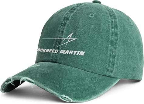 LM-Lockheed-Martin-Logo- Distressed Washed Denim Hat for Mens Womens ...