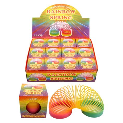 Rainbow Slinky Spring 6.5cm, Fun and Colourful Coil Toy, Perform Tricks ...