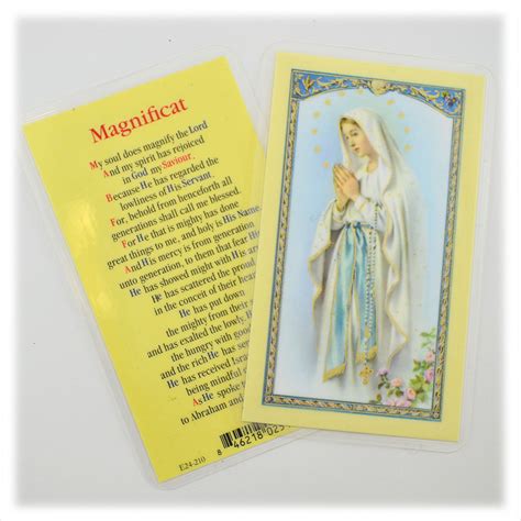 Magnificat Prayer Our Lady of Lourdes Holy Card | St. Patrick's Guild