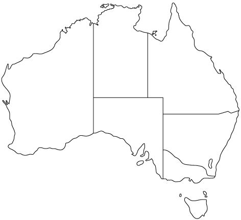 Australia State Outline Map Australia Map, Australia Continent ...