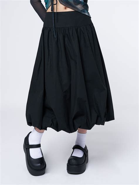 Black Bubble Midi Skirt - Balloon Style | Minga London – Minga London US