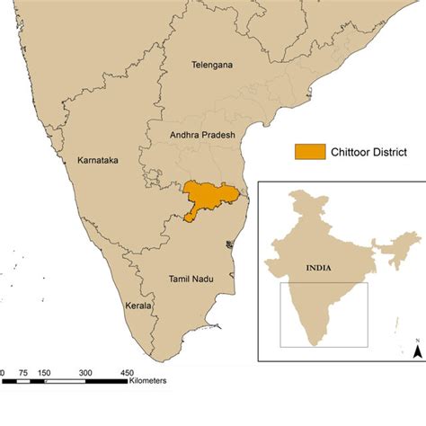 Map showing the location of Chittoor District, Eastern Ghats, India ...