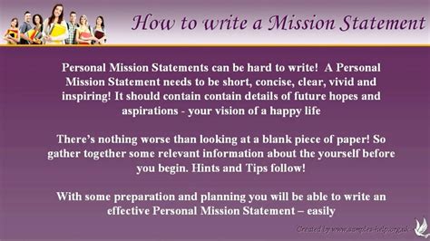 How to write Personal Mission Statements - YouTube