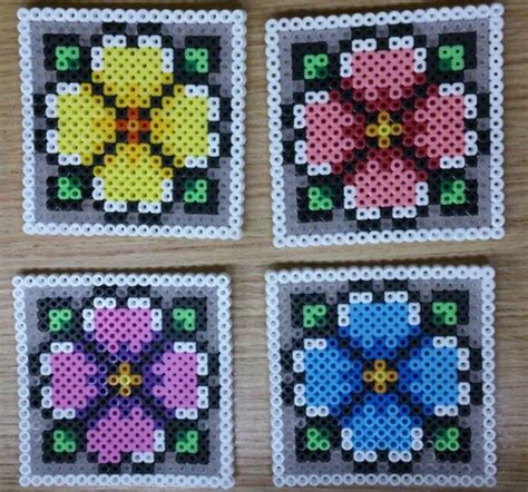 Flowers coaster hama perler beads | Hama beads coasters, Perler bead ...