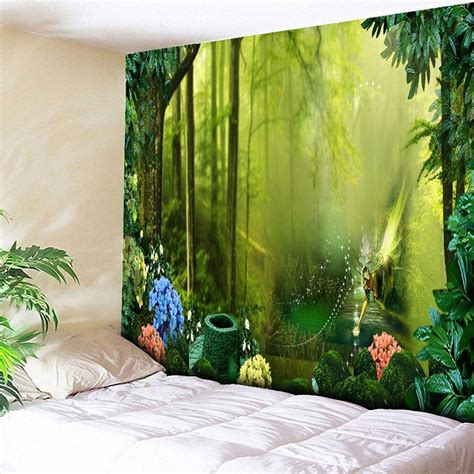 [35% OFF] Bedroom Decor Forest Print Tapestry Wall Hanging | Rosegal