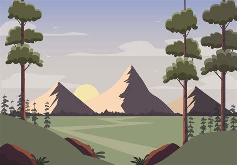 Vector Nature Landscape Illustration 217386 Vector Art at Vecteezy