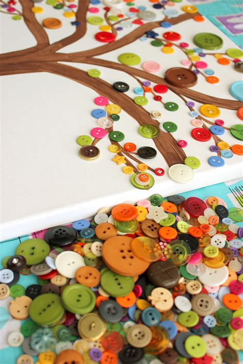 Button Art Kids Craft: How to Make a Button Art Tree