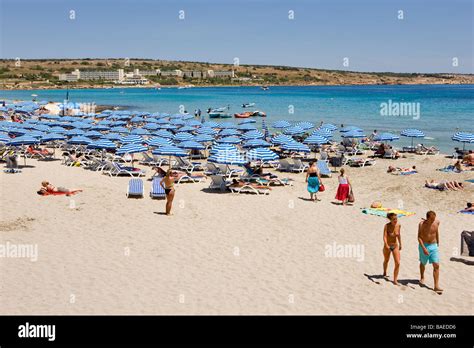 Malta, Mellieha Bay, the beach Stock Photo - Alamy