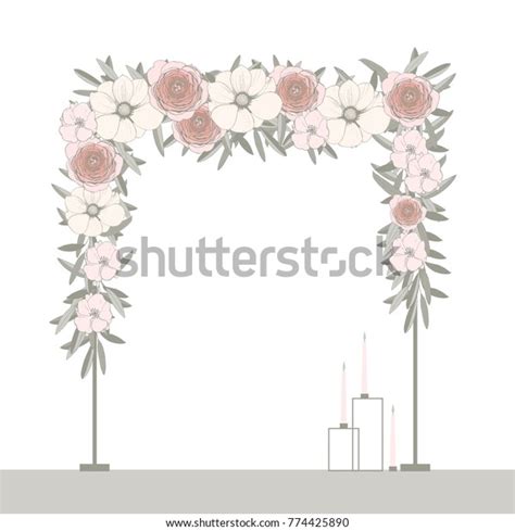 Wedding Arch Flowers Vector Illustration Stock Vector (Royalty Free ...