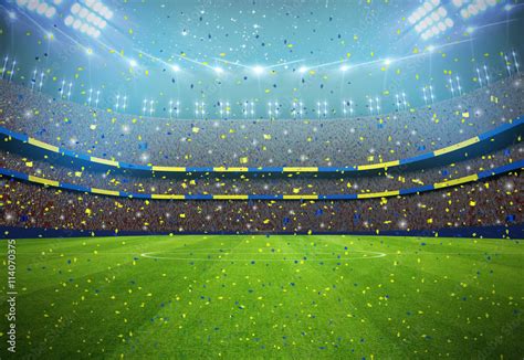 football Stadium background in the night Stock Photo | Adobe Stock