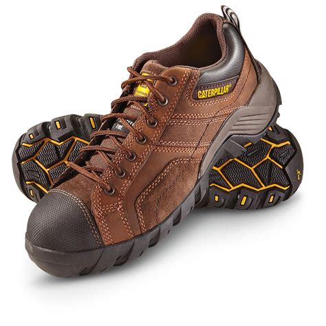 Men's CAT® Argon Composite Toe Oxford Work Shoes, Dark Brown - 236323 ...