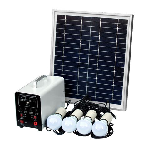 15W Off-Grid Solar Lighting System with 4 LED Lights, Solar Panel and ...