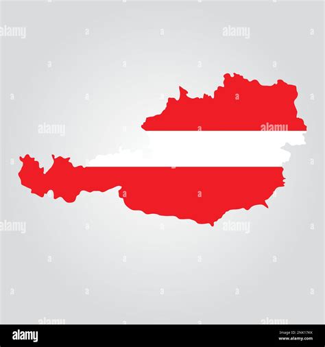 Map of Austria with an official flag. Illustration on white background ...