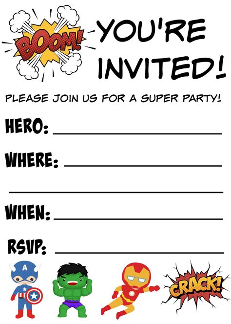 Superhero Invitation Template