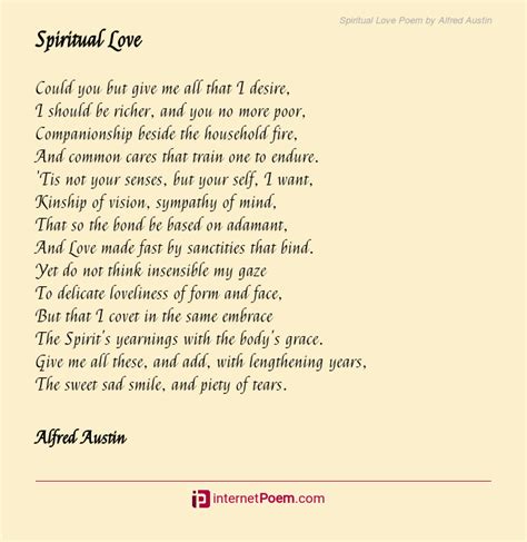 Spiritual Love Poem by Alfred Austin