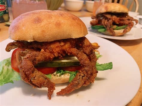 Fried Soft Shell Crab Sandwich! Fresh outta WANCHESE :)