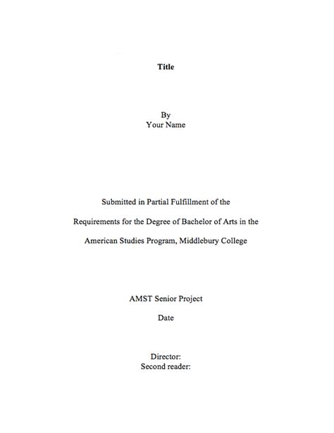 Senior Project Title Page | American Studies Senior Work Tutorial