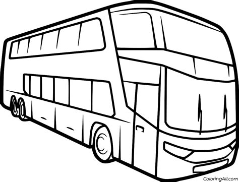 Simple Double Decker Bus Coloring Page - ColoringAll