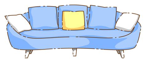 Cartoon Meb Style Simple Three-seat Sofa Free Of Drawing PNG Images ...