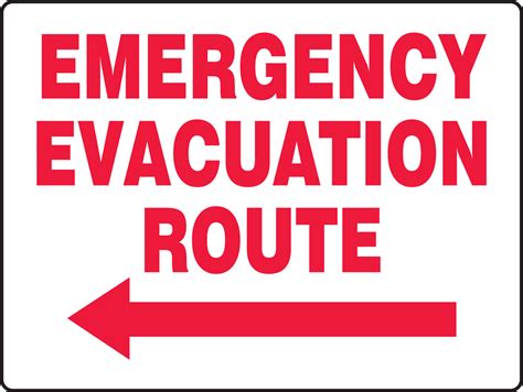 Emergency Evacuation Route Sign