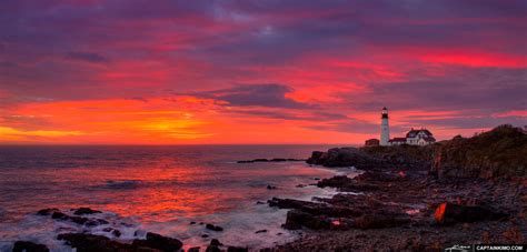 Cape Elizabeth Maine at Fort Williams Park Sunrise at Lighthouse | HDR ...