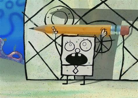 Pencil GIF - Doodlebob Spongebob - Discover & Share GIFs