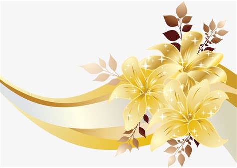 Golden Flower Background Design Png - img-Abdullah