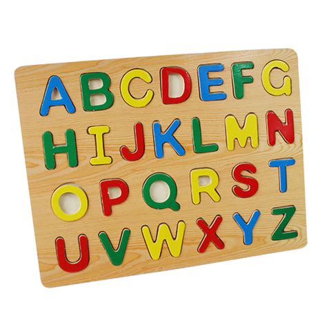 Wooden Alphabet Puzzle Board Preschool Kids Learning Toy