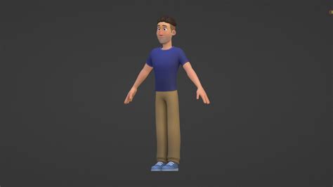 3D model Man Cartoon Character Rigged in Blender VR / AR / low-poly ...