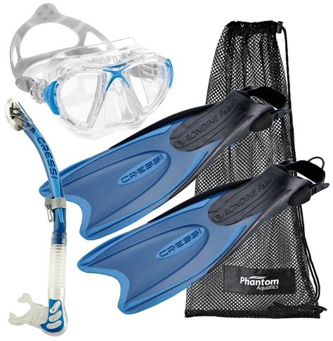 Cressi Nano Crystal Scuba Snorkeling Freediving Mask Fin Snorkel Set ...