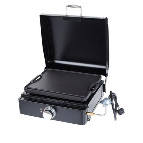 Lifesmart 17" Reversible Cast Iron Flat Top Gas Griddle with Lid and ...