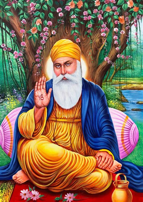 guru nanak dev ji painting ,portrait of guru nanak dev ji ,guru nanak ...