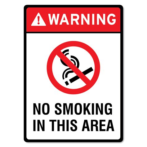 No Smoking Signs Printable Area