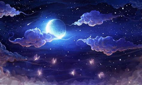 Night Sky Moon Wallpapers - Top Free Night Sky Moon Backgrounds ...